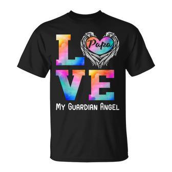 Papa Is My Guardian Angel Love Peace Forever Dad In Heaven T-Shirt - Monsterry CA