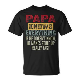 Papa Knows Everything Father's Day Papa Vintage T-Shirt - Thegiftio UK