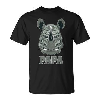 Papa Rhino Rhinoceros Fathers Day Grandpa For Men T-Shirt - Monsterry UK