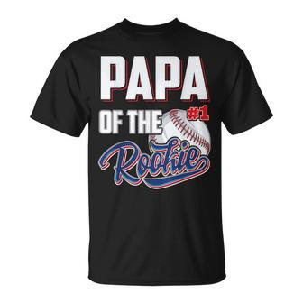 Papa Of Rookie 1 Years Old Team 1St Birthday Baseball T-Shirt | Seseable CA