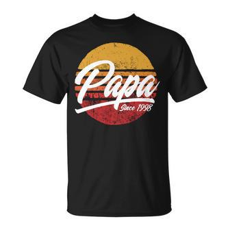 Papa Seit 1998 23 Geburtstag 23 Jahre Als Papa Retro T-Shirt - Geschenkecke