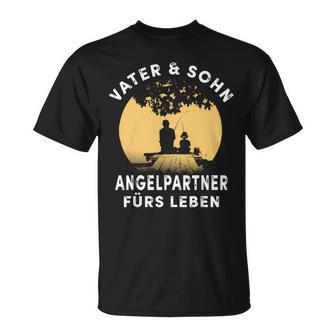 Papa Sohn Angler Geschenkater Sohn Angelpartner Angeln T-Shirt - Geschenkecke