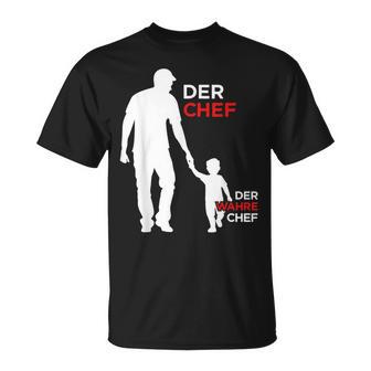 Papa Sohn Wahre Chef Füratertag Geburtstag Weihnachten T-Shirt - Geschenkecke