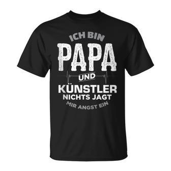 Papa Und Künstler Für Mann Freund Musiker Sänger T-Shirt - Geschenkecke