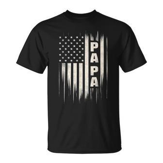 Papa Vintage American Flag Father's Day 4Th Of July Grandpa T-Shirt - Thegiftio UK