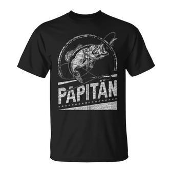 Papitän Papa Angler Papa Fischerintage-Look Kapuzenjacke T-Shirt - Geschenkecke