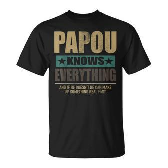 Papou Knows Everything Father's Day Present T-Shirt - Thegiftio UK