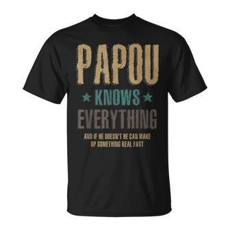 Papou Knows Everything Father's Day T-Shirt - Seseable