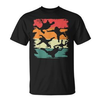 Parachutist Wingsuit Flying Parachuting Skydiver Silhouettes T-Shirt - Monsterry CA