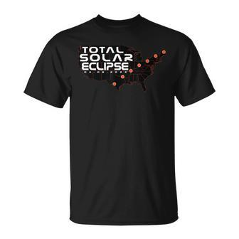 Path Of Totality Lover Total Solar Eclipse Map April 8 2024 T-Shirt - Thegiftio UK