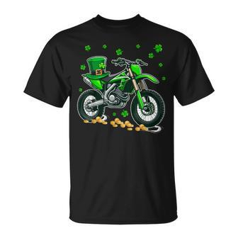 Patrick's Day Dirt Bike Shamrocks Lucky Patrick's Day Coin T-Shirt - Thegiftio UK
