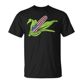 Patriotic American Flag Corn On The Cob T-Shirt - Monsterry UK