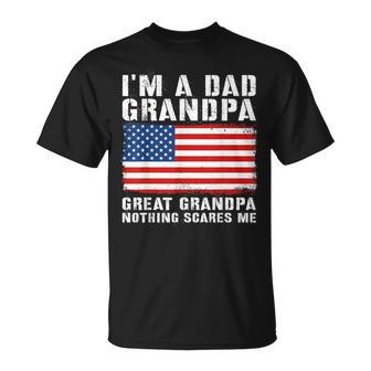 Patriotic American Flag Dad Grandpa Great Grandpa Graphic T-Shirt - Monsterry
