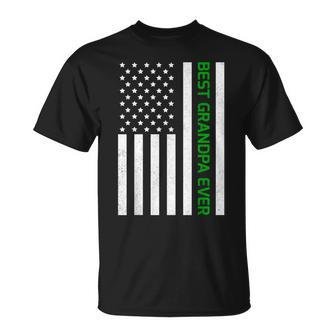Patriotic Dad Grandpa Fathers Day Usa Flag Best Grandpa Ever T-Shirt - Monsterry UK