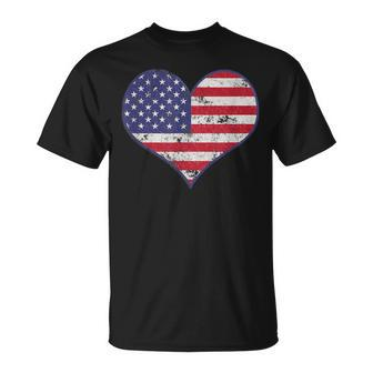 Patriotic Heart American Flag Vintage 4Th July Women T-Shirt - Thegiftio UK