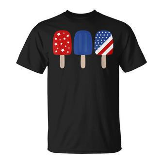 Patriotic Red White Blue Popsicle Dad Men T-Shirt - Monsterry