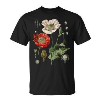 Pavot Rouge Fleur Pavot Botanique Pavot Rouge T-Shirt - Cadeauxyz
