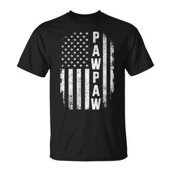 Pawpaw Us American Patriotic Flag For Grandpa Fathers Day T-Shirt - Thegiftio UK