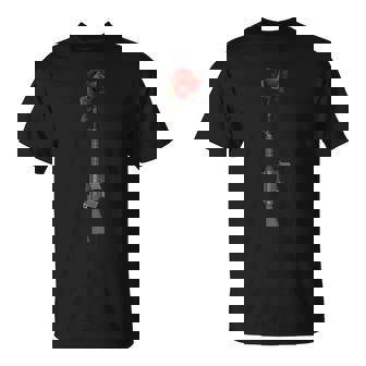 Make Peace Not War Gun With Rose T-Shirt - Monsterry