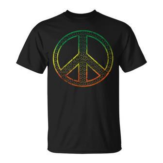 Peace Symbol Hippie Rasta Vintage T-Shirt - Seseable