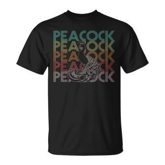 Peacock Retro Style 70S 80S Vintage Peacock Lover T-Shirt - Thegiftio UK