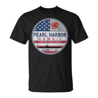 Pearl Harbor Memorial Hawaii Vintage Usa Flag Day Of Infamy T-Shirt - Thegiftio UK