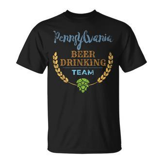 Pennsylvania Beer Drinking Team Vintage Style T-Shirt - Monsterry