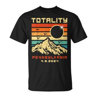 Pennsylvania Total Solar Eclipse 2024 April 8 Vintage Men T-Shirt - Thegiftio UK