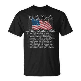 We The People US Constitution With Betsy Ross Flag T-Shirt - Monsterry UK