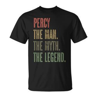 Percy The Man The Myth The Legend Boys Name T-Shirt - Seseable