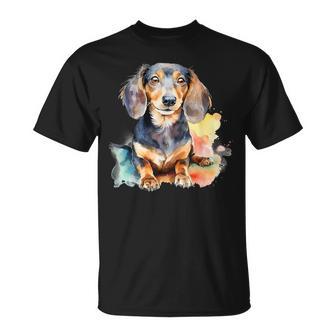 Perro Salchicha Acuarela Camiseta unisex - Regaloses