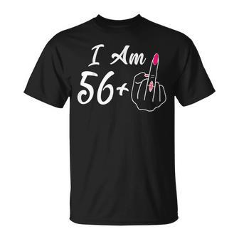 Personalized I Am 56 Plus 1 Middle Finger 57Th Women T-Shirt - Seseable