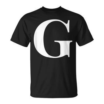 Personalized Name Alphabet Initial Letter G Present T-Shirt - Seseable