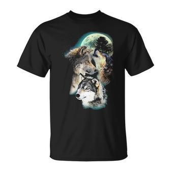 Phantasie Wolf Mond T-Shirt | Mazezy