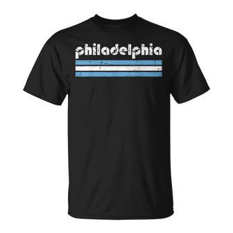 Philadelphia Pennsylvania Retro Three 3 Stripes Weathered T-Shirt - Monsterry AU