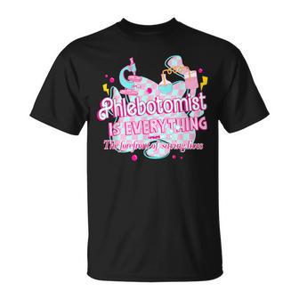 Phlebotomist Is Everything Pink Retro Lab Week 2024 Med Tech T-Shirt | Mazezy