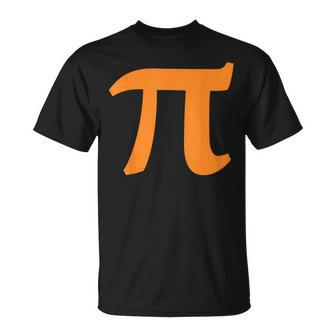 Pi Symbol For Pi Day 314 Orange Symbol T-Shirt - Monsterry