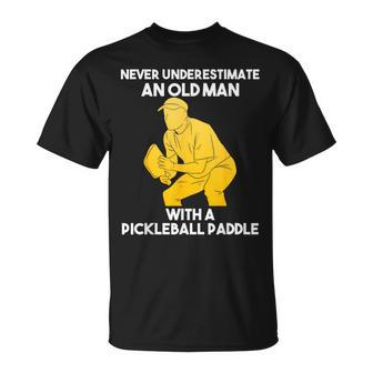 Pickleball Never Underestimate Old Man Grandpa Grandfather T-Shirt | Mazezy UK