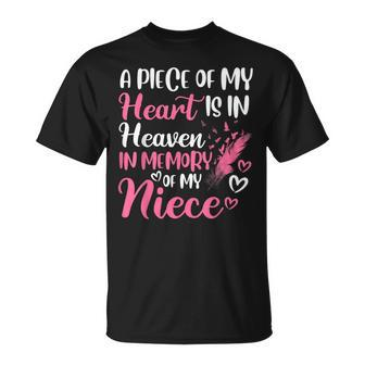 A Piece Of My Heart Is In Heaven In Memory Of Niece Aunt T-Shirt - Monsterry UK