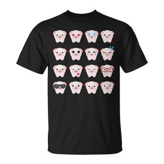 Many Pig Face Emotions Cute Pig Lover T-Shirt | Mazezy