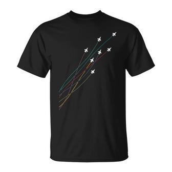 Pilot Colorful Flying Jets Airplanes Fighter Jet T-Shirt - Thegiftio UK