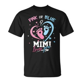 Pink Or Blue Mimi Loves You Gender Reveal Baby T-Shirt - Thegiftio UK
