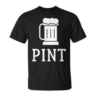 Pint Half Pint Matching Beer Glass Father's Day T-Shirt - Monsterry DE