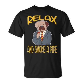 Pipe Smoking Boxer Dog Smoke A Pipe T-Shirt - Monsterry