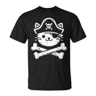 Pirate Cat Crossbones Cat Lover Cats Kitten Owner T-Shirt | Mazezy CA