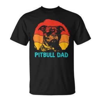 Pitbull Dad Father's Day Vintage Dog Dad Family Matching T-Shirt - Thegiftio UK