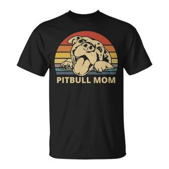 Pitbull Mom With Cute Pitty Face Pitbull Mom T-Shirt | Mazezy