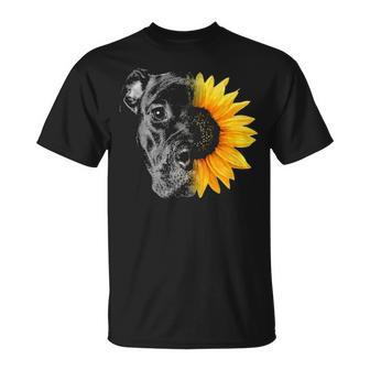 My Pitbull Is A Sunflower She's A Sunshine Hippie Sunflower T-Shirt | Mazezy