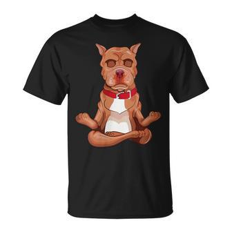 Pitbull Yoga Animal Lover Zen Dog Puppy Yogi Namaste T-Shirt - Monsterry DE