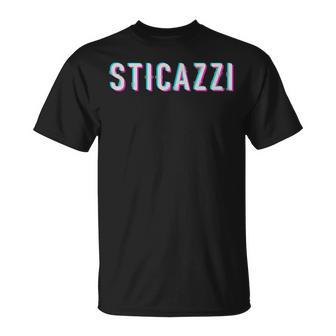 Pixel Snob Phrase Ironic Written Effect Glitch Sticazzi T-Shirt - Monsterry
